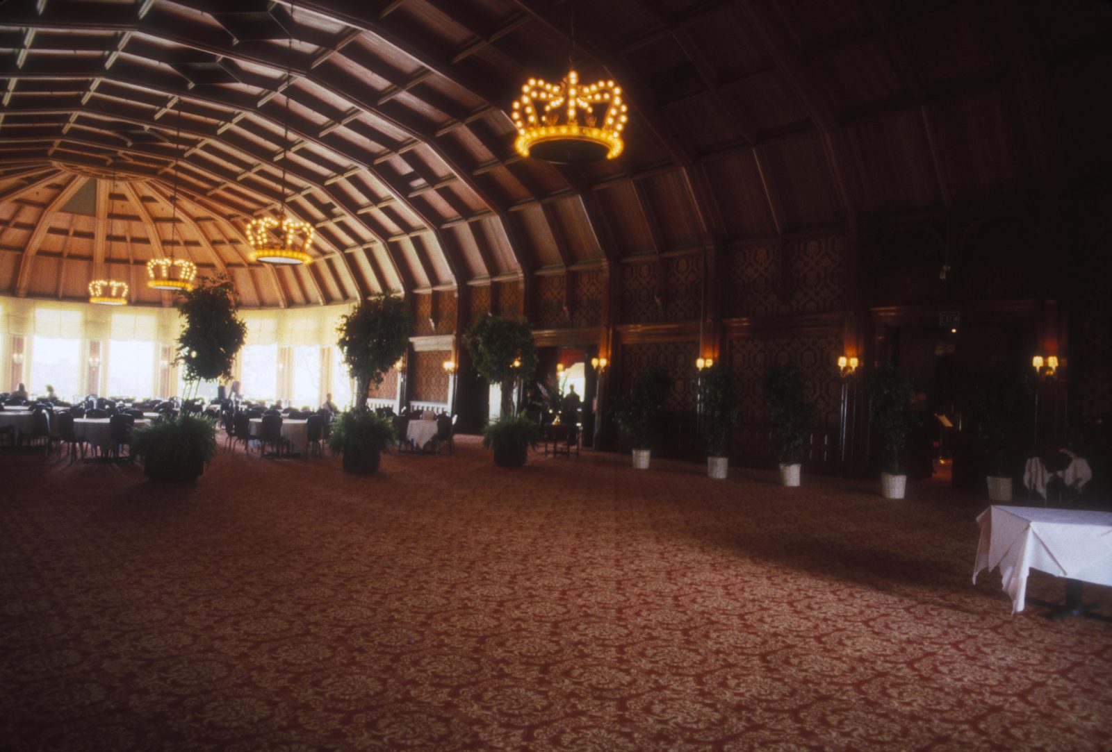 The historic Crown Room, with L. Frank Baum's crown chandeliers